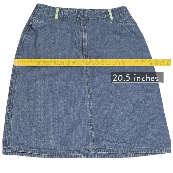 Vintage NORTHCREST Denim Skirt Womens Size 10 Blue Knee Length Minimalist 90s - Picture 9 of 10